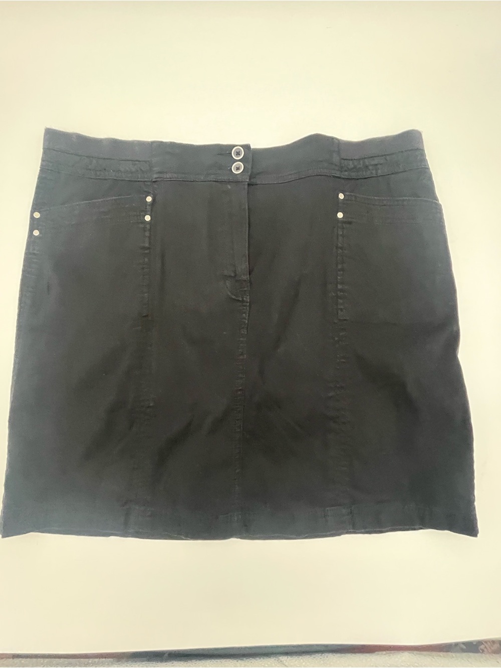 Karen Scott Women's Black Casual A-Line Skort shorts under skirt size 16 comfy